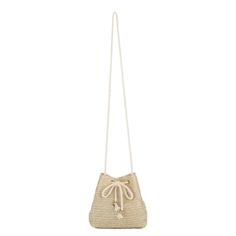 Bohemian-Inspired Woven Mini Drawstring Bag