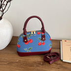 WoEmbroidered Cherry Pattern Handbag