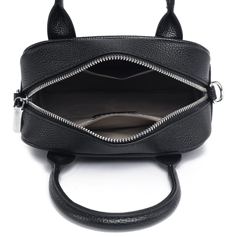 Textured Leather Mini Handheld Satchel