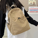 Leisure backpack with innovative drawstring and comfortable carrying system