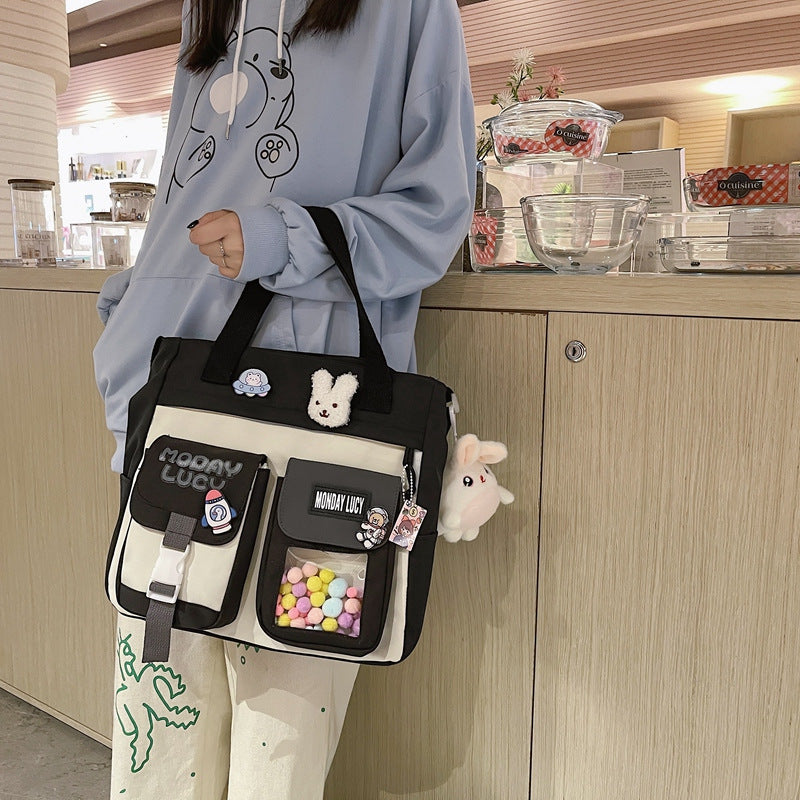 Whimsical Multi-Compartment Messenger Bag