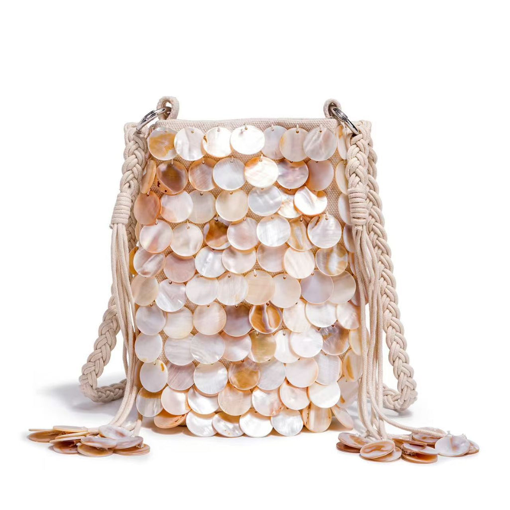 Elegant Shell-Embellished Crossbody Bag
