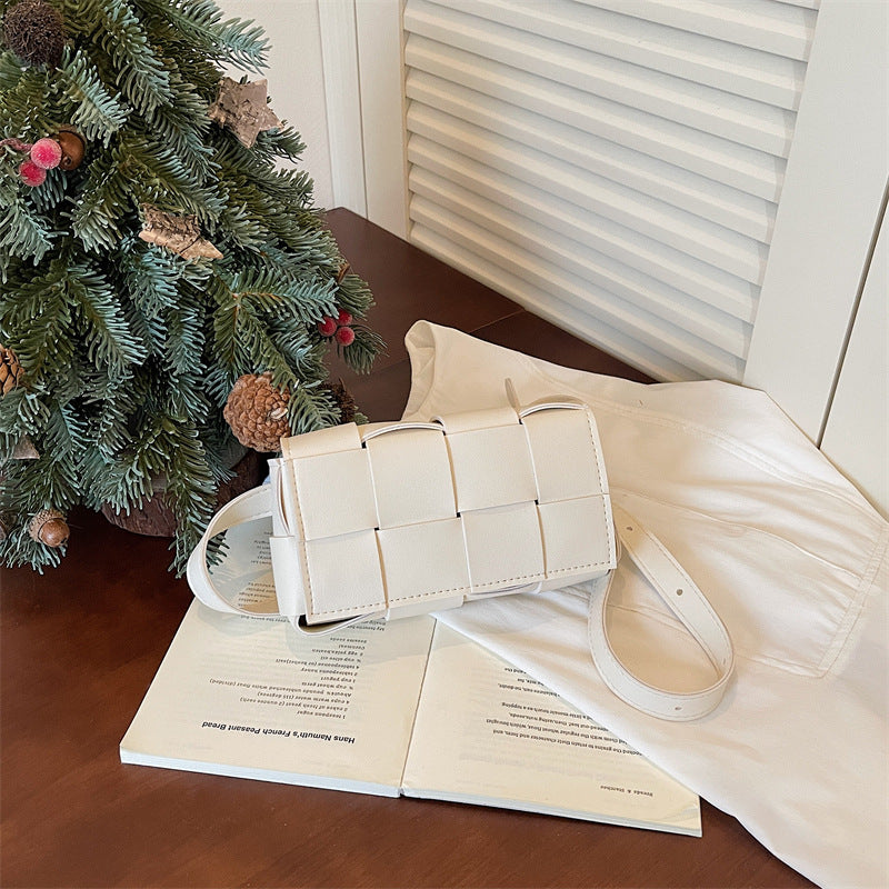 Woven Leather Crossbody Purse