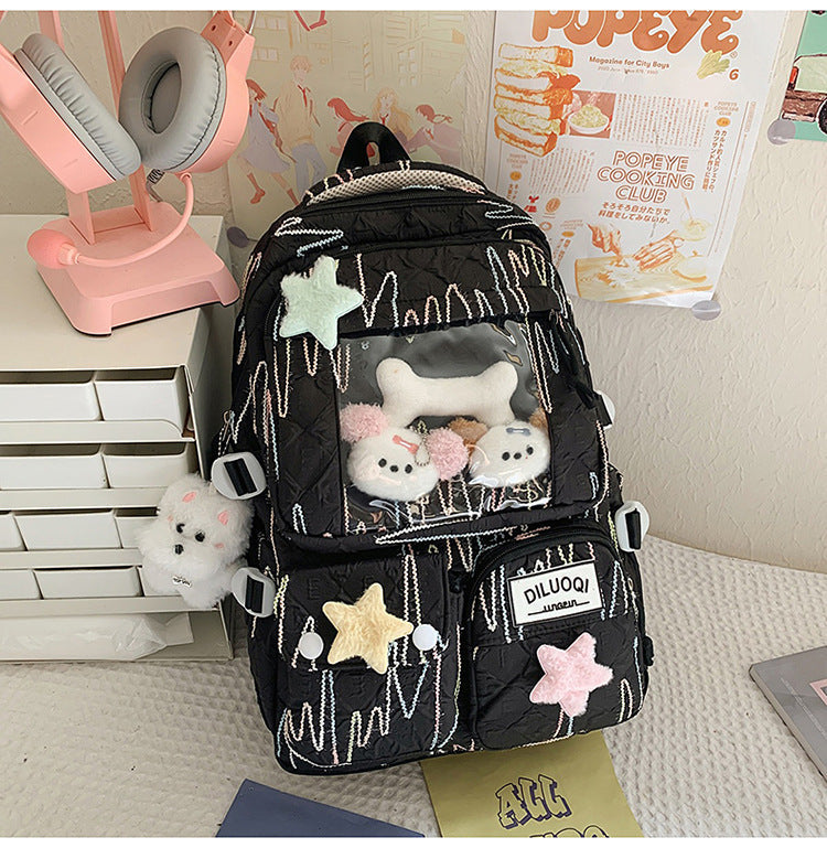 Trendy Multi-Functional School Backpack-https://detail.1688.com/offer/1058907120989.html-Calm Wears-Black-Calm Wears