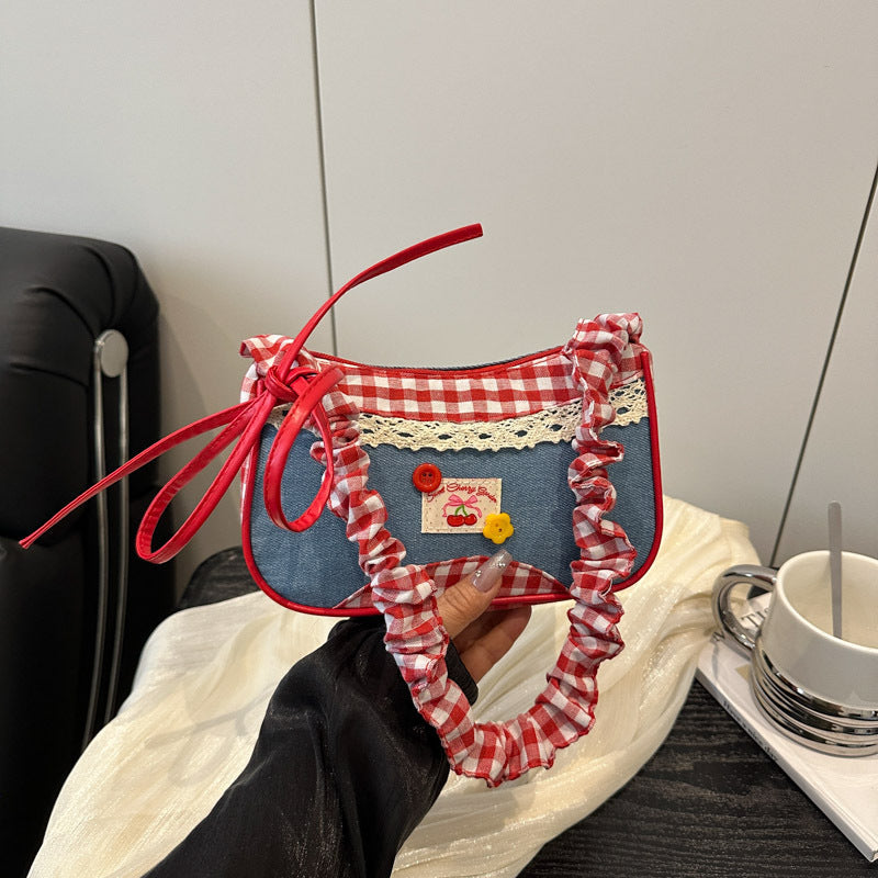 Retro Gingham Mini Crossbody Bag