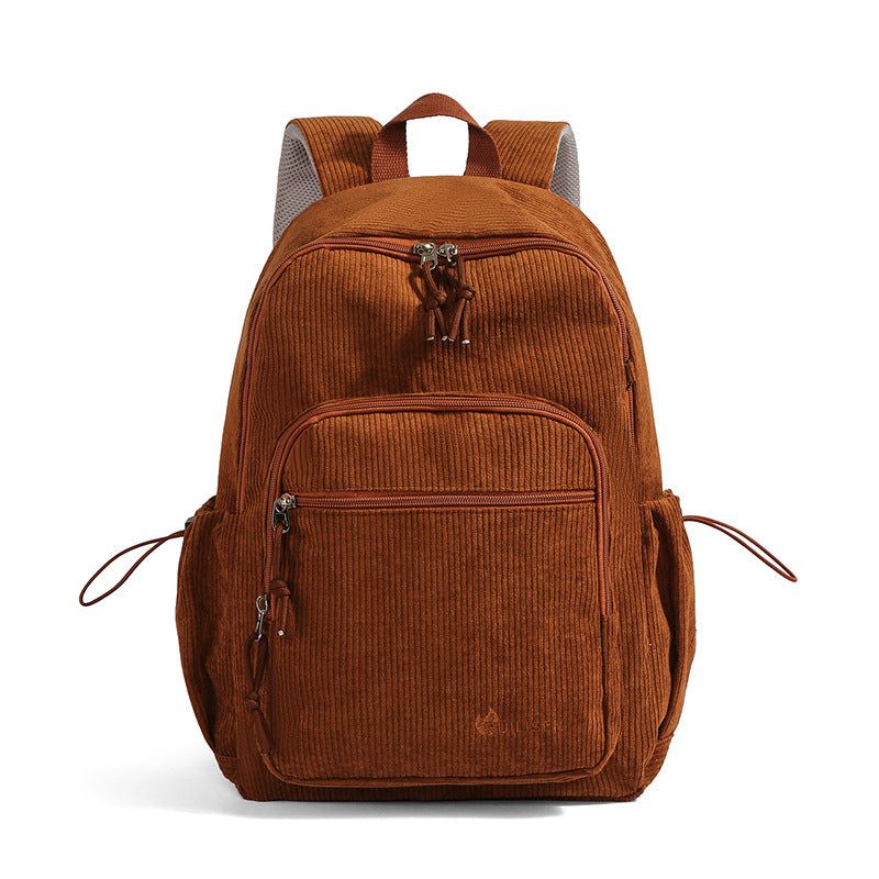 Textured Corduroy Travel Backpack