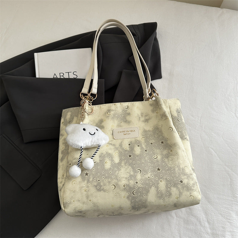 Women’s stylish tote bag with playful pendant-https://detail.1688.com/offer/1003068599942.html-Calm Wears-Yellow-Size: no pendants-Calm Wears