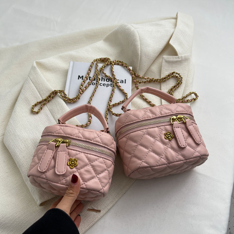 Women's mini bag in elegant quilted design with golden accents-https://detail.1688.com/offer/675825251299.html-Calm Wears-Rosa-S-Calm Wears