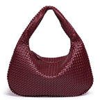 Handcrafted Woven Leather Hobo Bag
