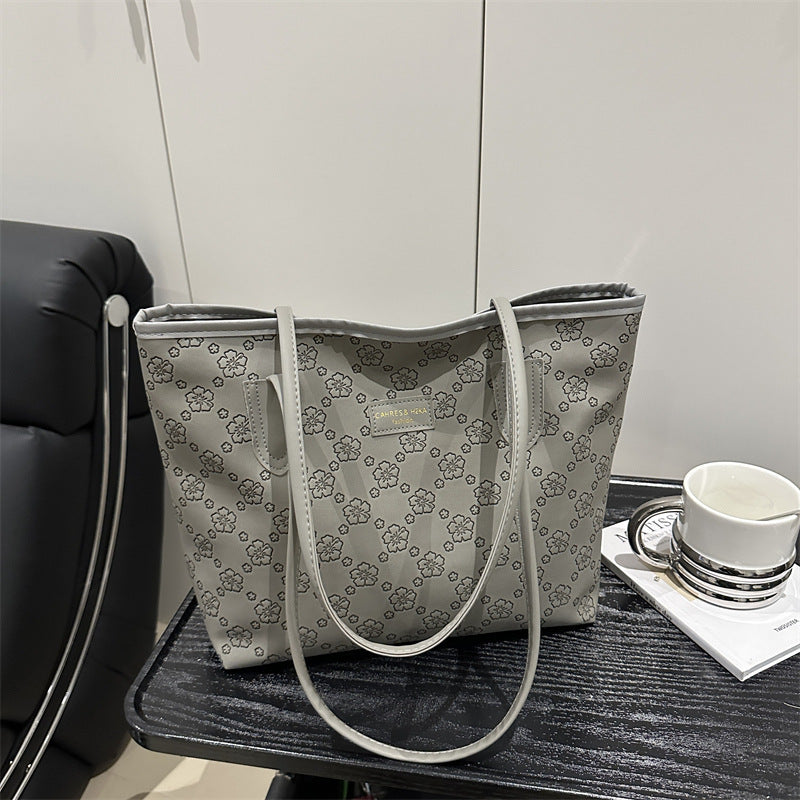 Floral Embossed Tote Bag
