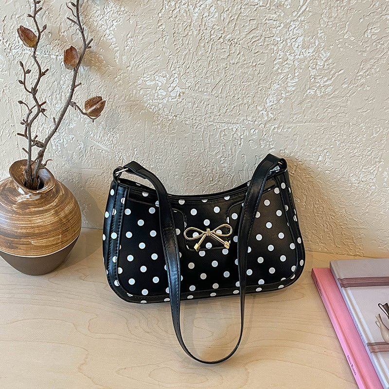 WoPolka Dot Patterned Hobo Handbag