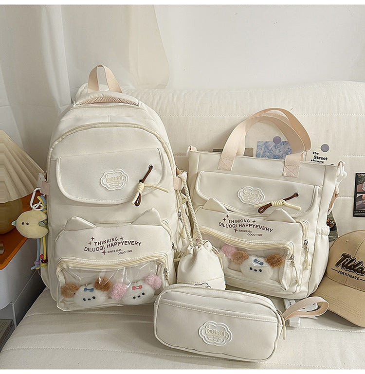 Multi-Functional School Backpack and Tote Bundle-https://detail.1688.com/offer/1014295663140.html-Calm Wears-White-Calm Wears