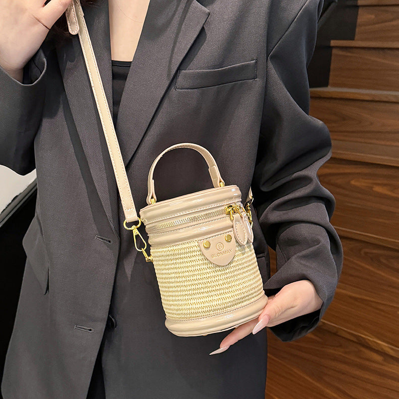 Women stylish shoulder bag in elegant basket design-https://detail.1688.com/offer/1023727754091.html-Calm Wears-Khaki-nothing-Calm Wears