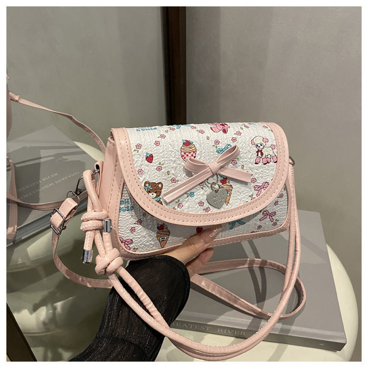 Adorable Bow-Embellished Crossbody Bag