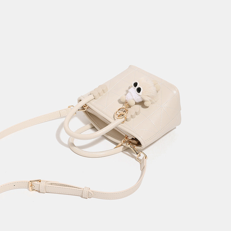 Women's Mini Handbag with Playful Chain Pendant