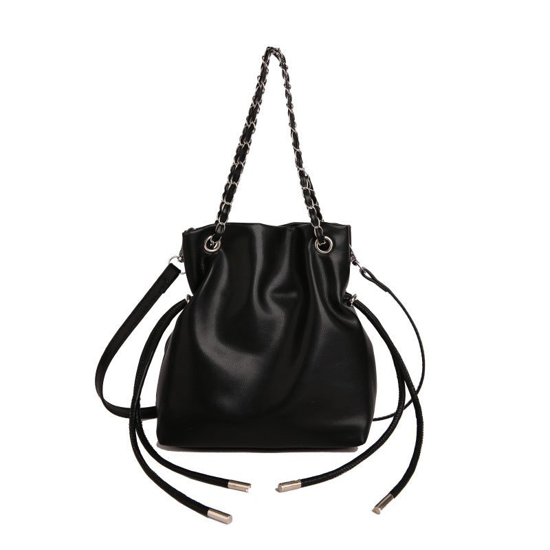 WoChic Slouchy Leather Bucket Bag
