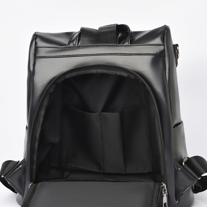 Versatile Structured Leather Backpack