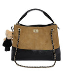 Women's shoulder bag with elegant chain accent and cute pendant-https://detail.1688.com/offer/983558158084.html-Calm Wears-Black-Size: With pendant-Calm Wears