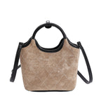 Ladies elegant handbag with high-quality suede and leather accents