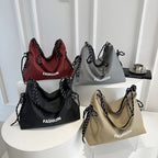 Women's stylish tote bag with braided drawstring-https://detail.1688.com/offer/1000595089868.html-Calm Wears-Black-nothing-Calm Wears