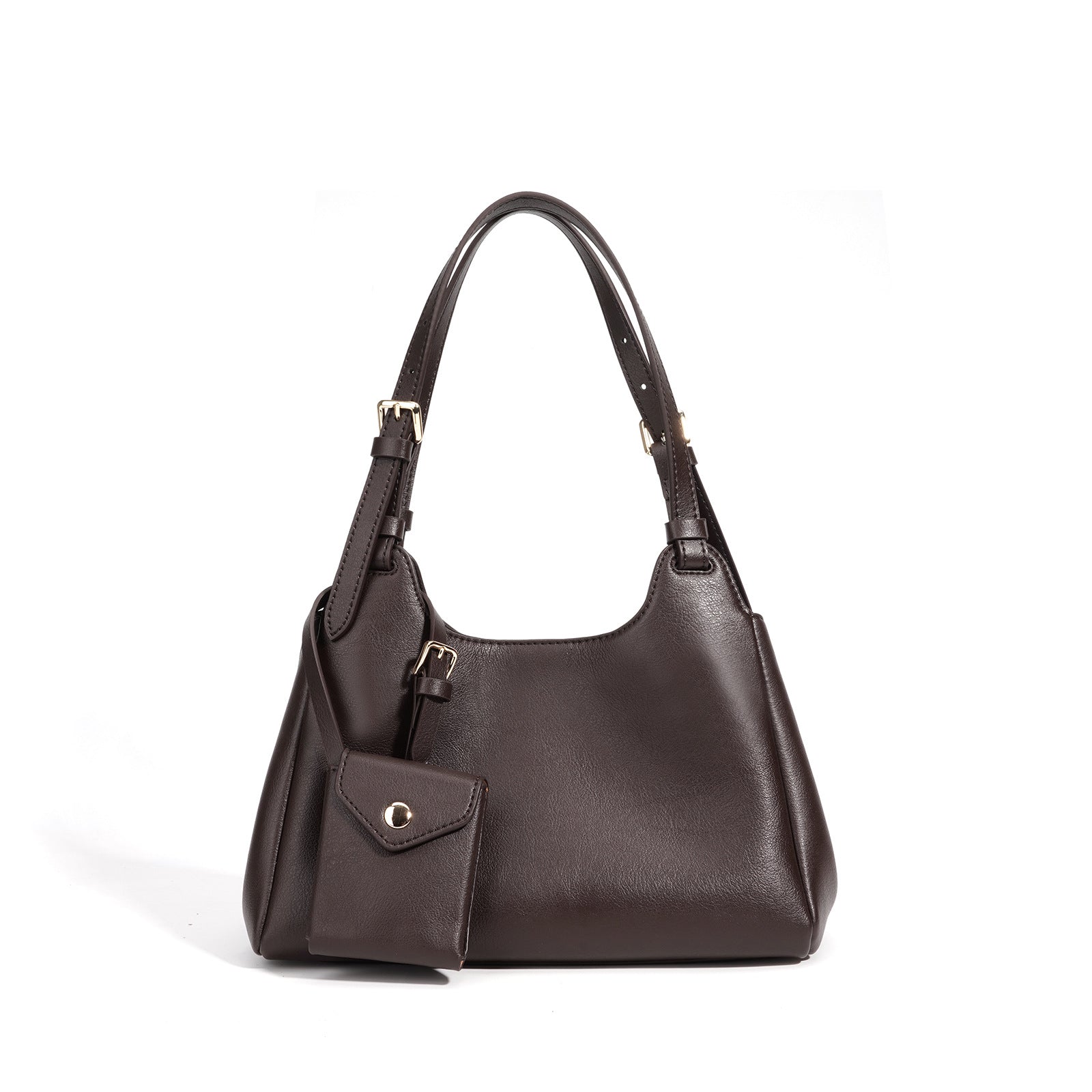 Women’s hobo bag made of high-quality leather with detachable mini-wallet-https://detail.1688.com/offer/1010315053397.html-Calm Wears-Coffee-26-Calm Wears