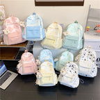 Leisure Backpack with Floral Appliqués