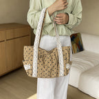 WoElegant Floral Print Tote Bag