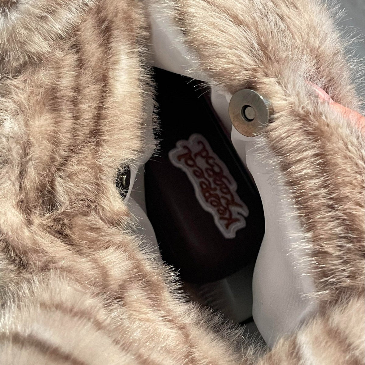 Cozy Plush Shoulder Bag with Animal Motif