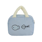 Cute Embroidered Fish-Themed Lunch Bag