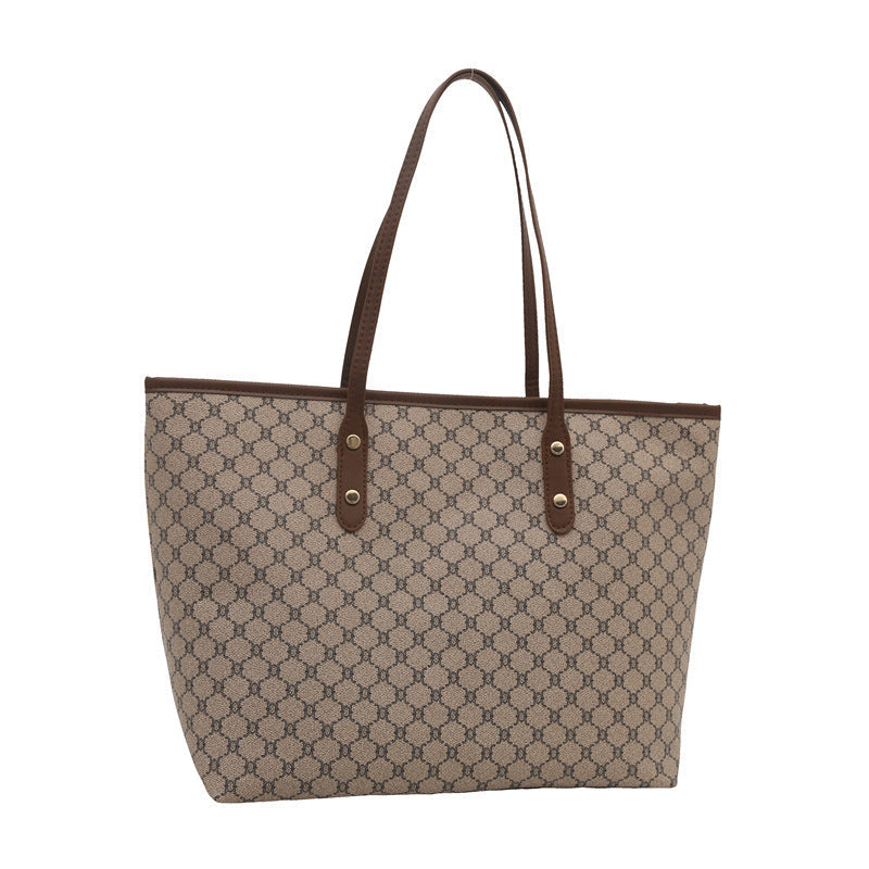 Ladies elegant tote bag with geometric pattern-https://detail.1688.com/offer/999218311520.html-Calm Wears-Khaki-nothing-Calm Wears