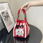 WoFloral Print Textured Handbag