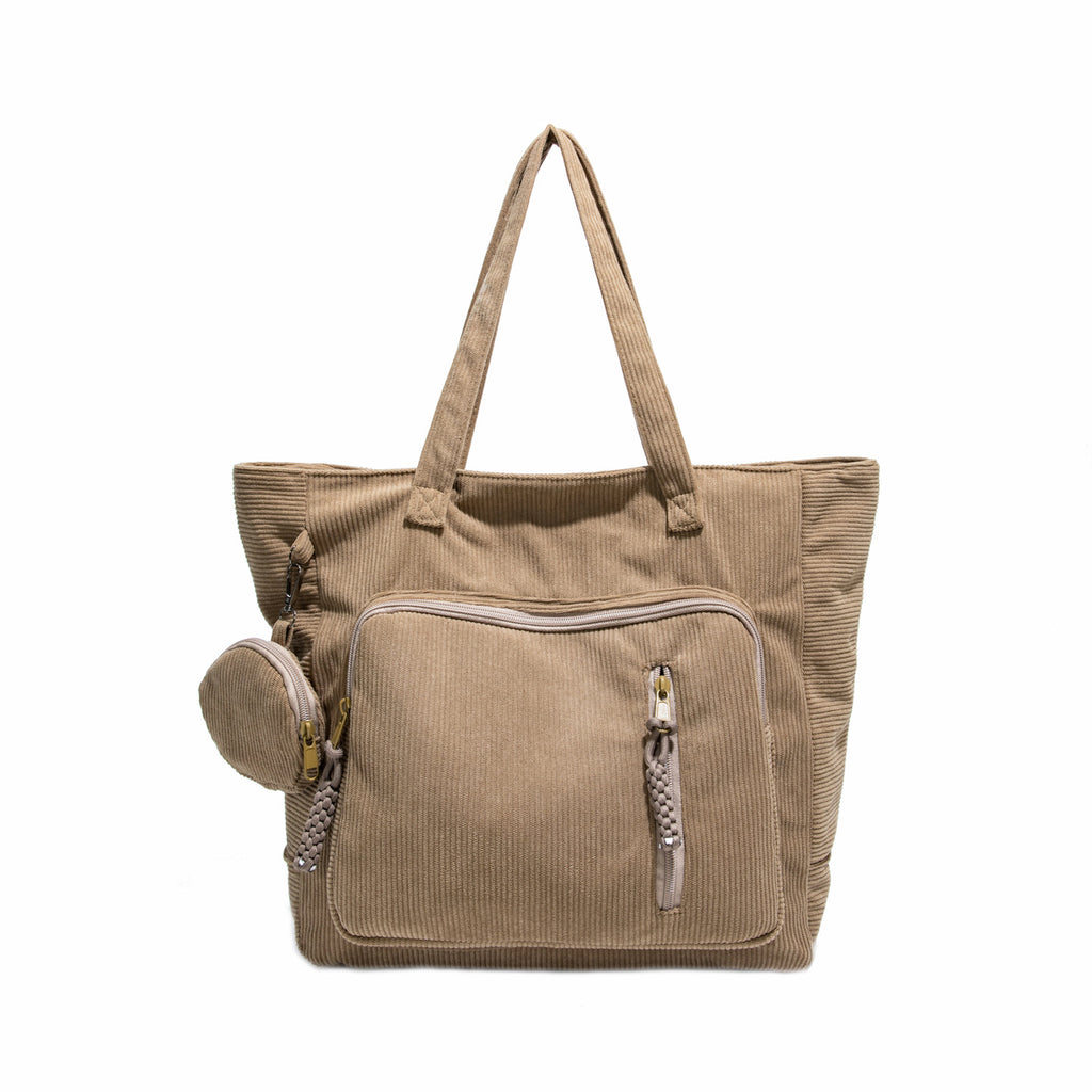 WoSpacious Multi-Pocket Canvas Tote Bag