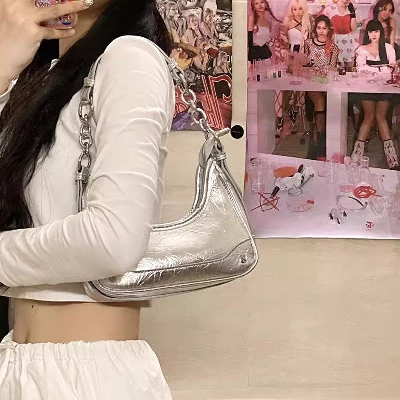 Chic Metallic Shoulder Bag