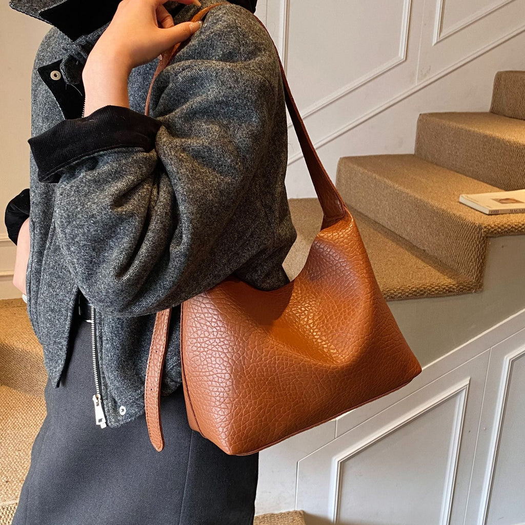 Women stylish shoulder bag with textured design-https://detail.1688.com/offer/994120254167.html-Calm Wears-Braun-nothing-Calm Wears