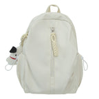 Backpack with Cute Plush Keychain and Practical Storage