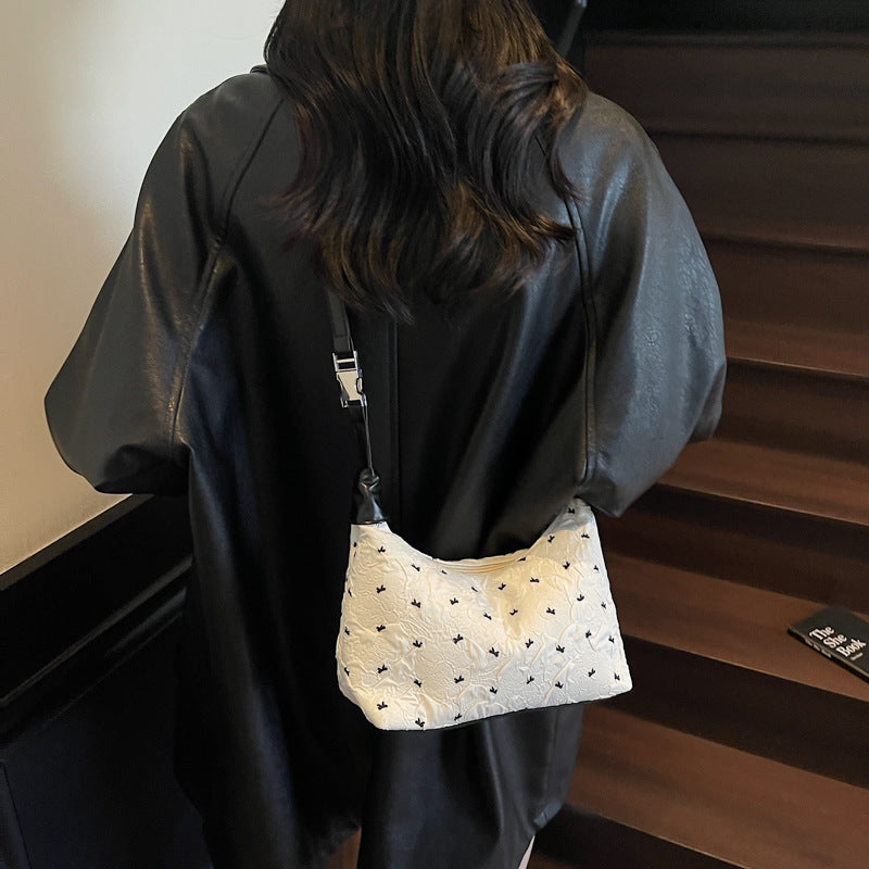 Quilted Floral Shoulder Handbag