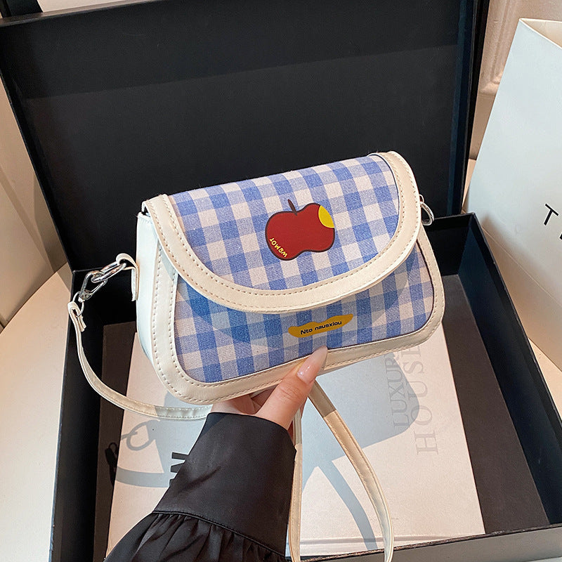 Playful Gingham Pattern Handbag