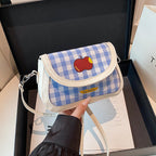 Playful Gingham Pattern Handbag