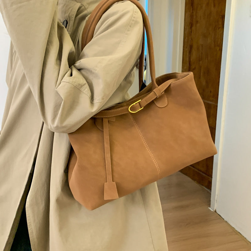 Women's elegant tote bag with shiny detail-https://detail.1688.com/offer/1001377542437.html-Calm Wears-Braun-nothing-Calm Wears