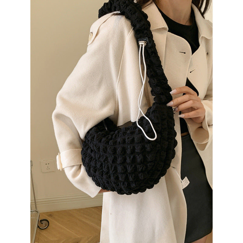 Textured Fabric Hobo Bag