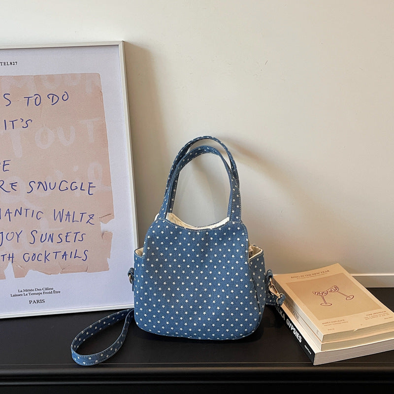 Versatile Star-Patterned Mini Shoulder Bag