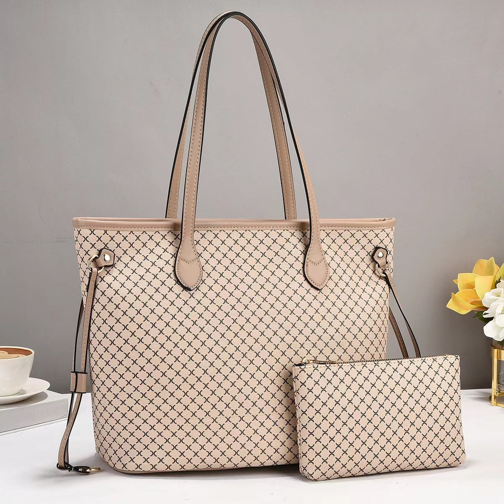 Women's elegant tote bag with detachable mini clutch-https://detail.1688.com/offer/796908687011.html-Calm Wears-Khaki-32-Calm Wears