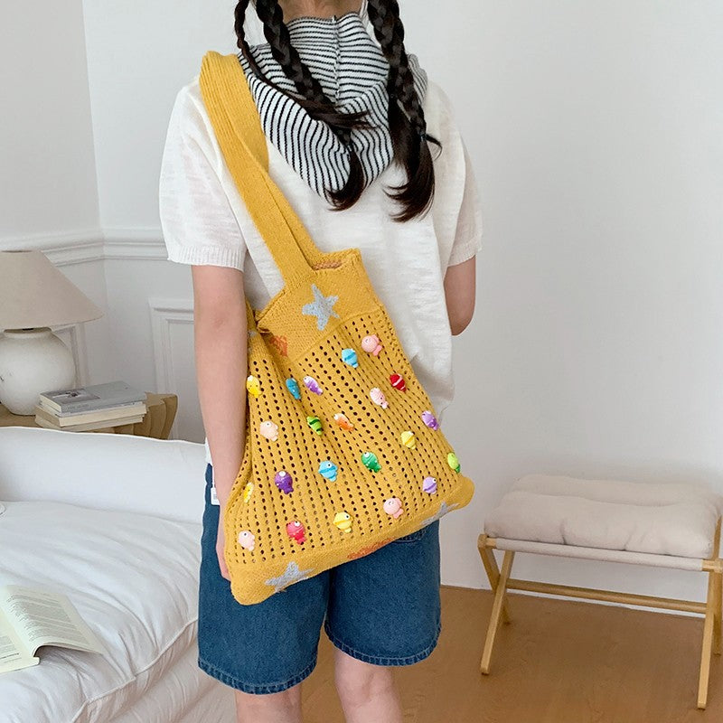Colorful Decorative Crochet Tote Bag Calm Wears