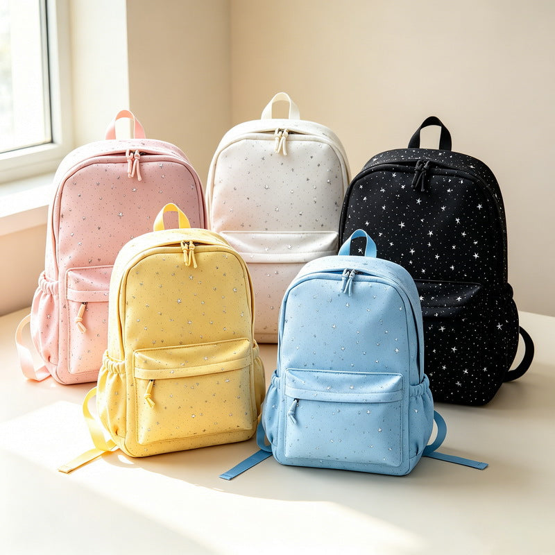 Backpack with Sparkling Star Motif