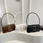 Crocodile Patterned Chain Strap Handbag