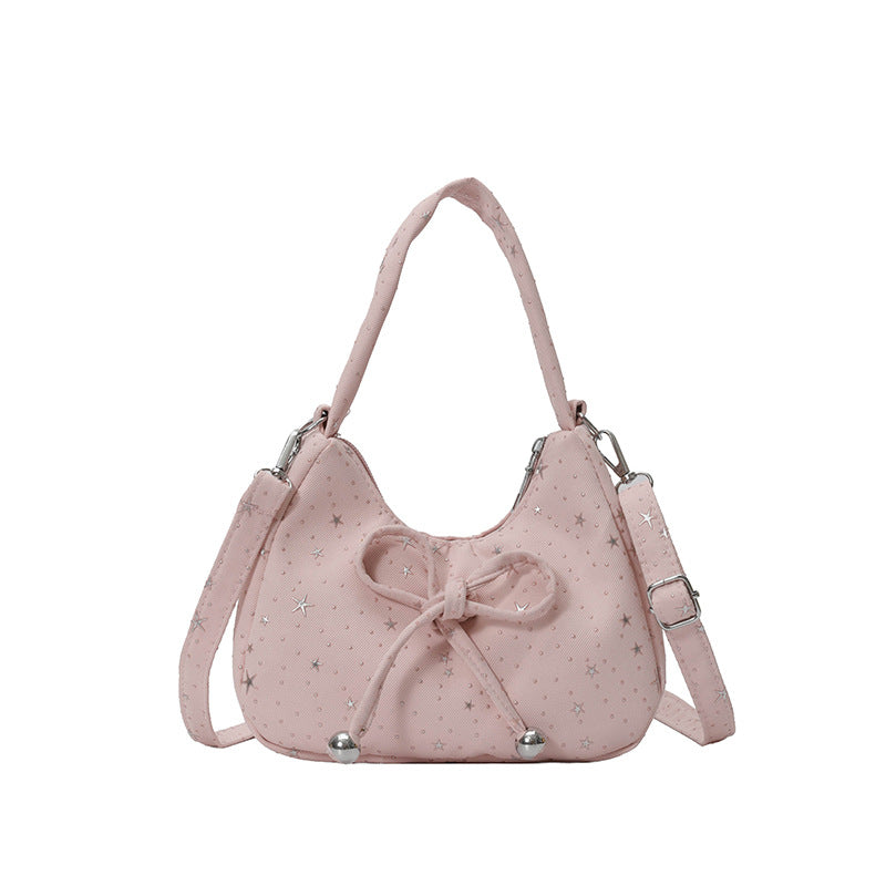 WoDecorative Star-Patterned Hobo Bag