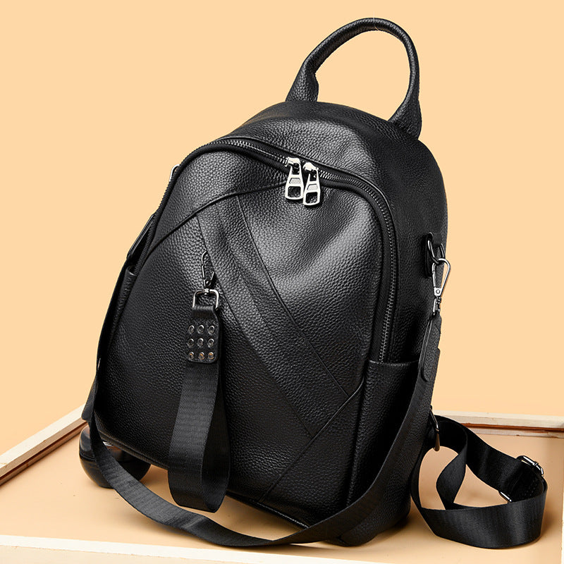 Vintage-Inspired Textured Leather Backpack