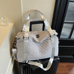 Quilted Fabric Travel Duffle Bag Calm Wears