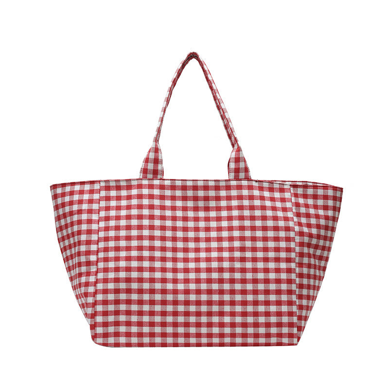 Stylish Checked Utility Tote Bag
