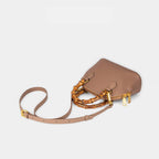 Ladies fashionable mini bag with bamboo handle and elegant leather
